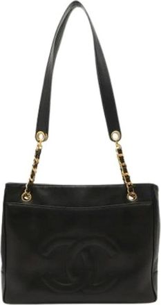 Chanel Pre-owned Shoulder Bags, female, Black, Size: ONE SIZE Pre-owned Vintage Leather Shoulder Bag