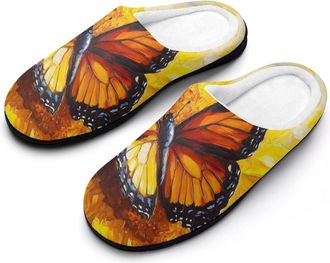 Generic Butterflys On Sunflower Slippers Men Winter Warm Cotton Anti-Slip Indoor Slip-Ons House Shoes