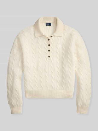Polo Ralph Lauren Loose Fit Pullover aus Woll-Mix mit Kaschmir-Anteil in Offwhite, Gr&ouml;&szlig;e XXL