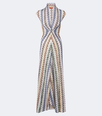 Missoni Lam&eacute; gathered maxi dress