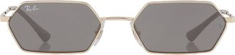 Ray-Ban Ray Ban Yevi Dark Grey Mirror Hexagonal Unisex Sunglasses RB3728 92136V 55