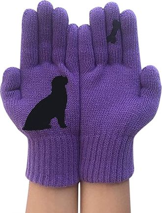 Generic Women Full Finger Gloves Printing Gloves Winter Gloves Touchscreen Gloves Warm Gloves Winter Dog and Bones Print Outdoor Gloves Gloves Mittens Couple 