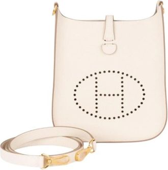 Herm&egrave;s Pre-owned Evelyne Sellier 16 Schoudertas - Dames - Vintage Schoudertas - Beige - ONE Size - Leer - Vintage