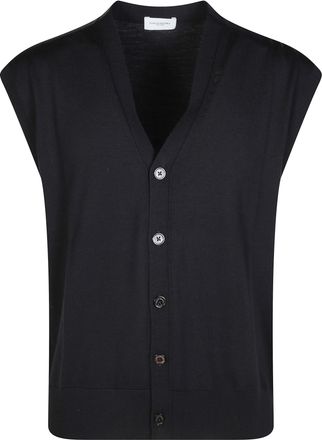 Paolo Pecora V-Neck Button-Down Knit Vest