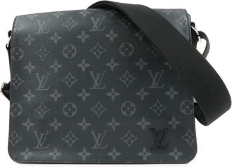 Louis Vuitton District Messenger Monogram Eclipse Canvas Gray Canvas Handbag (Pre-Owned)