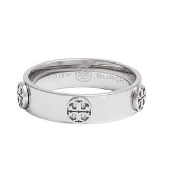 Tory Burch Thin Band Double-T Logo Studs - unisex - Tory Burch - Rings - Gray - 46 MM - Accessories