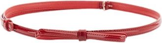 Plan C Red Bow Detail Patent Leather Belt