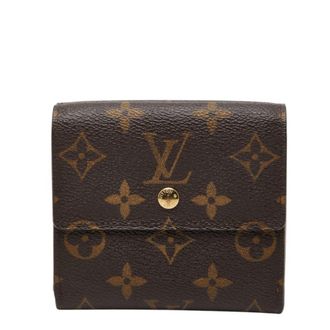 Louis Vuitton Monogram Brown Leather Pvc Wallet (Bi-Fold) (Pre-Owned)
