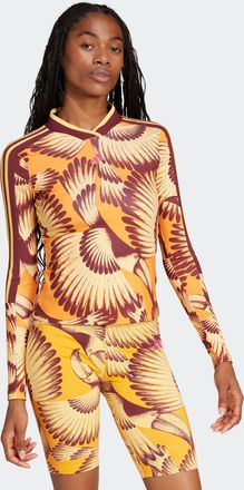 adidas Langarmshirt ADIDAS SPORTSWEAR FARM LS TOP, Damen, Gr. XL, semi spark, bright orange, shadow rot, Obermaterial: 83% Polyester, 17% Elasthan, normal, V