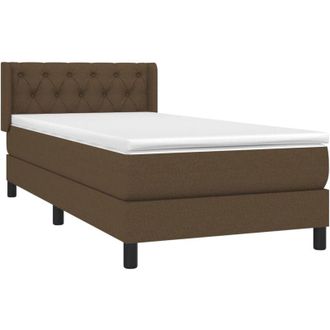 vidaXL Cama Box Spring Con Colch&oacute;n Tela Marr&oacute;n Oscuro 80x200 Cm Vidaxl
