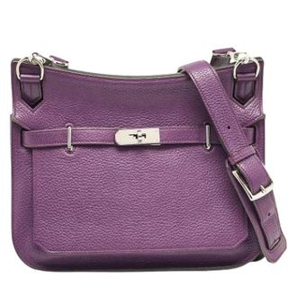 Herm&egrave;s Pre-owned Jypsiere Cross Body Bag - Dames - Pre-owned - Paars - Maat: ONE Size Leer