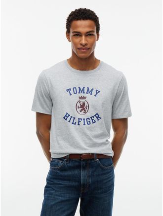 Tommy Hilfiger Mens Tommy Crest Logo T-Shirt - Grey Heather - XXL