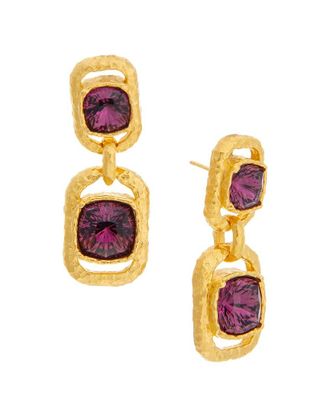 Oscar De La Renta Oscar De La Renta Rectangle Crystal Double Drop Earrings