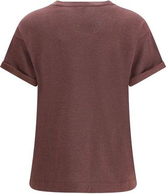 Brunello Cucinelli Womens Bordeaux Nylon T-Shirt