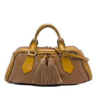 Burberry Pre-owned Burberry Prorsum Grained Calfskin and Suede Tassel Hedwig Satchel Ladies S8OFYIT95UMWI0PJ