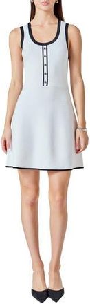 endless rose Contrast Trim Sleeveless Knit Dress in White/black at Nordstrom Rack, Size X-Small
