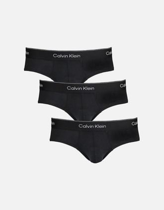 Calvin Klein Mens Calvin Klein 3-Pack Icon Cotton Stretch Briefs, Black - Black/Black/Black - Size: 32/30/31