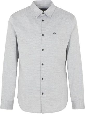 A|X Armani Exchange 6Rzc 25 Zneaz Shirt - Heren - Casual Overhemden - Grijs - XS - Katoen - Overhemden