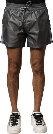 Dolce & Gabbana Grijze Polyester Midden Taille Casual Bermuda Shorts
