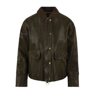 The Jackie Leathers Chaqueta de piel granulada Glamis Vegt - Jackets - Mujer - Verde - 2XL