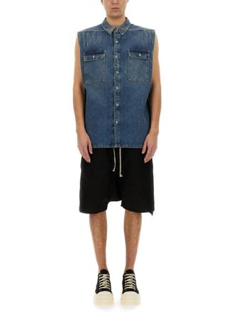 Rick Owens Sleeveless Denim Outer Shirt
