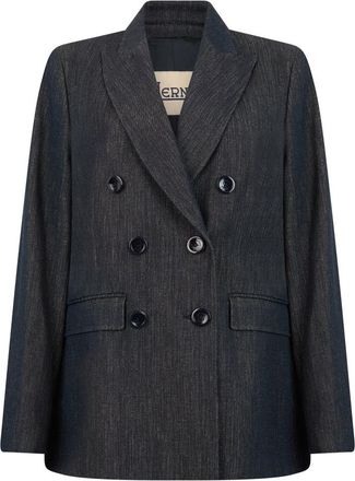 Herno Dubbelrijige Blazer - Dames - Blazers - Zwart - XS - Katoen - Jassen