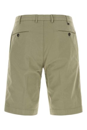 Pantaloni Torino Mens Sage Green Stretch Cotton Bermuda Shorts Y423 Exterior: Elastane
