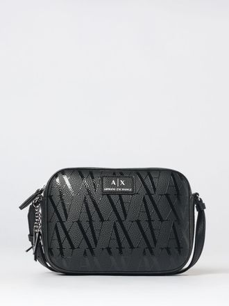 A|X Armani Exchange Borsa in pelle sintetica a grana con monogram stampato