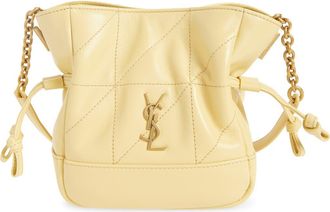 Saint Laurent Mini Jamie Leather Shoulder Bag in Soft Lemon at Nordstrom