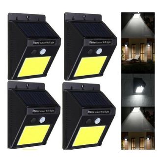 Trade Shop Trade Shop Traesio - Trade Shop - 4 Lampada Led Solare Da Esterno Giardino Faretto Fotovoltaico Sensore A 48 Led
