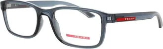 Prada Mens Transparent Rectangular Eyeglass Frames PS06RVCZH1O153