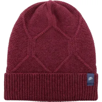 United By Blue The Softest Ultra cozy Yak Yarn with Diamond Cable Knit Beanie in Wine at Nordstrom