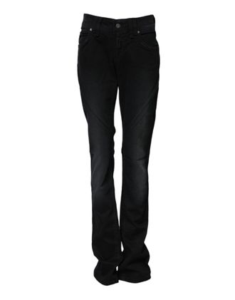 John Galliano Cotton Mid Waist Tape blue Womens Jeans