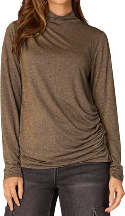 Democracy Asymmetrical Knit Top In Bronze