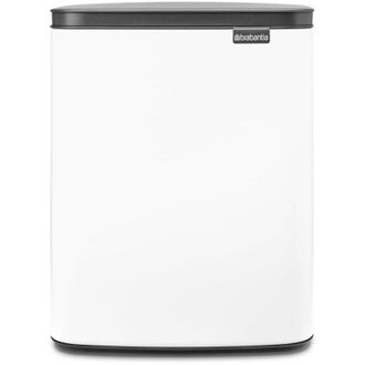 Brabantia Cubo de basura Bo 12 l - Elegante y práctico - Tapa de apertura fácil y cierre suave - Higiénico, ahorra espacio - Asa para transportar