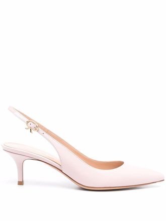 Gianvito Rossi slingback pointed-toe pumps - women - Leather/Leather/Leather - 37.5 - Pink