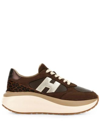 Hogan Brown Logo Sneakers
