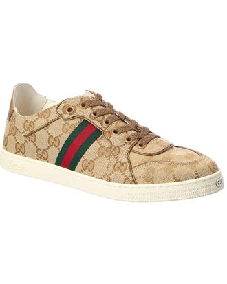 Gucci Stretch Low Top Gg Canvas & Leather Sneaker