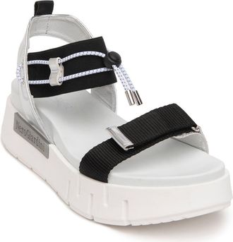 Nero Giardini Sporty Platform Sandal in Black/Silver at Nordstrom Rack, Size 11Us / 41Eu