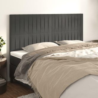 vidaXL Vidaxl - Cabeceros 4 Unidades De Terciopelo Gris Oscuro 90x5x78/88 Cm