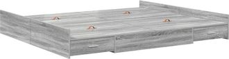 vidaXL Storage Bed Frame Grey sonoma 180 x 200 cm Engineered wood Vidaxl