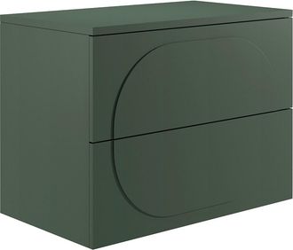 Vente-Unique Mueble bajo lavabo suspendido con estante - Verde - 80 cm - VUTOMA
