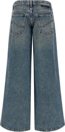 Stella McCartney Lace-Detailed Wide-Leg Jeans - Blue
