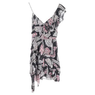 Isabel Marant Printed Ruffled Mini Dress in Multicolor Silk