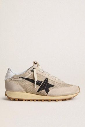 Golden Goose Mens Running Marathon Sneaker In Beige / Black