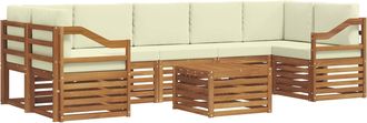 vidaXL Conjunto De Sof&aacute;s De Exterior 8 Uds. Natural Y Crema Vidaxl