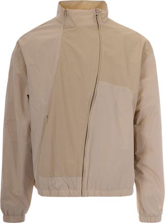 Arte Retro-Inspired Cream Toned Curve Zipper Jacket