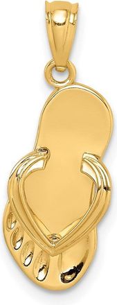 Diamond2Deal 14k Yellow Gold 3-D Flip Flop Pendant