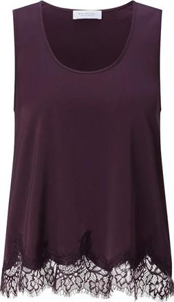 Rich & Royal Satijnen Top met Kant - Dames - Tops zonder mouwen - Paars - S - Satijn - Tops