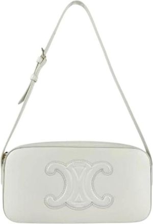 Celine Pre-owned Shoulder Bags, female, White, Size: ONE SIZE Pre-owned Leather Shoulder Bag